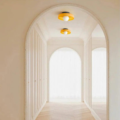 Sculptural LED Ceiling Light with Glass & Metal