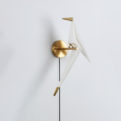 Serene Bird-Inspired Plug-In Wall Sconce