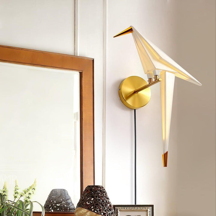 Serene Bird-Inspired Plug-In Wall Sconce