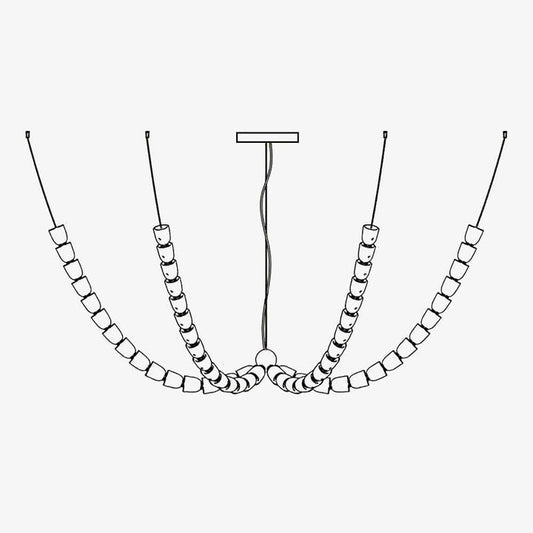 Serpentine LED Chandelier - 90-Light Modern Ceiling Fixture