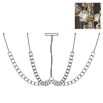 Serpentine LED Chandelier - 90-Light Modern Ceiling Fixture