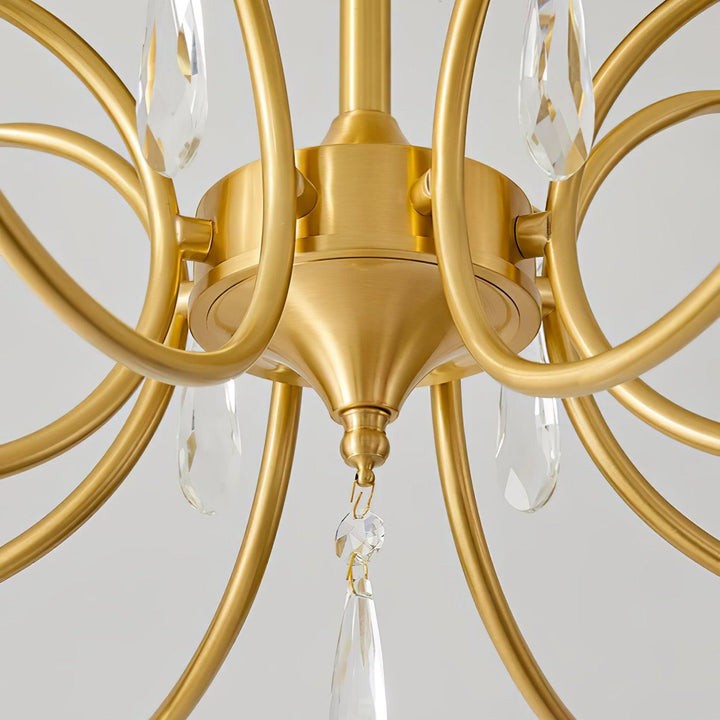 Shell-Inspired Brass Ceiling Light Fixture