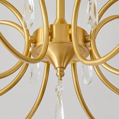 Shell-Inspired Brass Ceiling Light Fixture