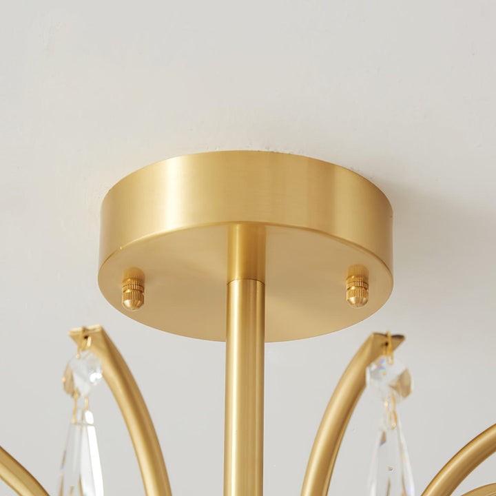 Shell-Inspired Brass Ceiling Light Fixture