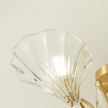 Shell-Inspired Brass Ceiling Light Fixture