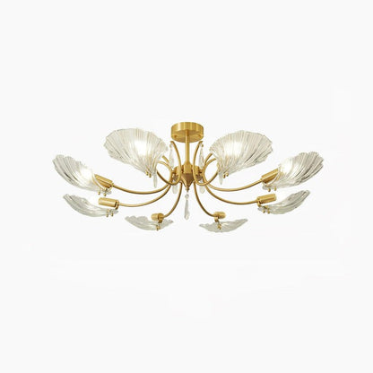 Shell-Inspired Brass Ceiling Light Fixture