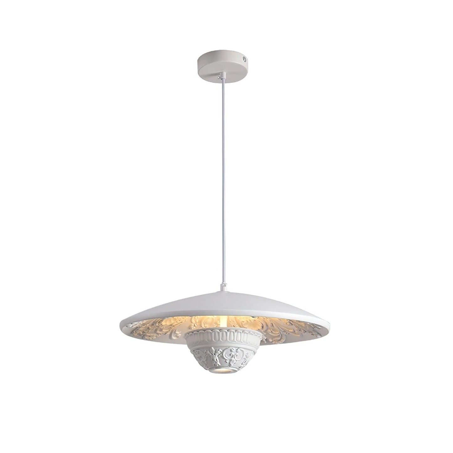 Sleek Flying Saucer Resin Pendant Light
