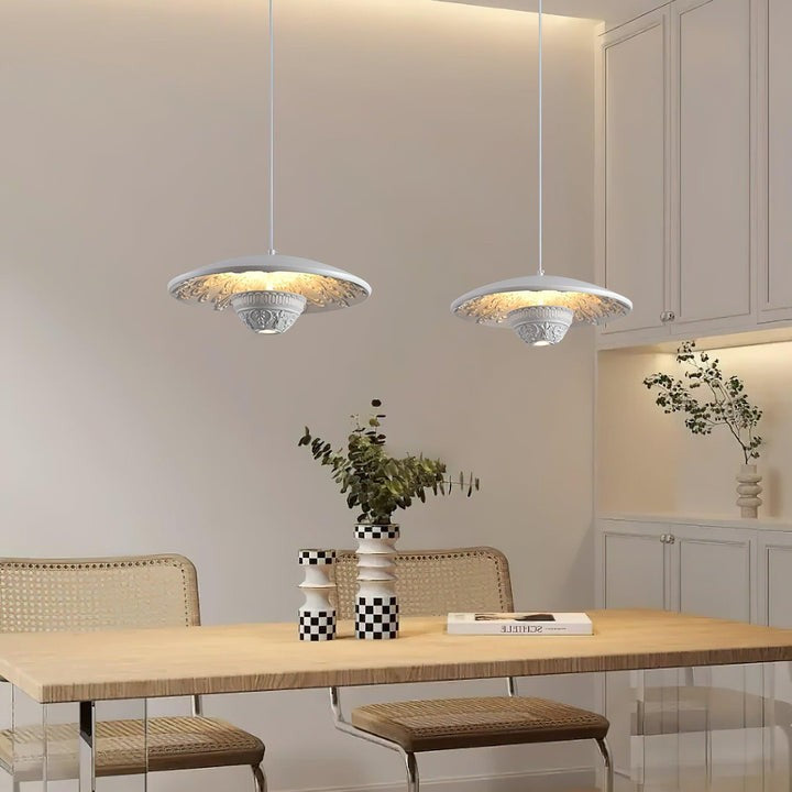 Sleek Flying Saucer Resin Pendant Light