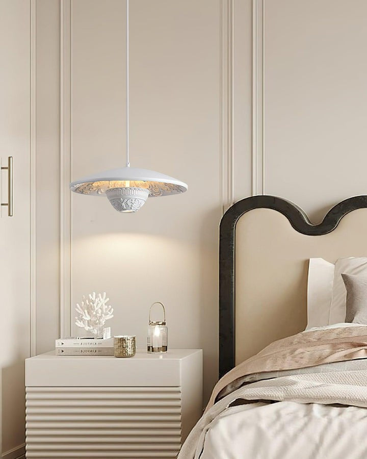 Sleek Flying Saucer Resin Pendant Light