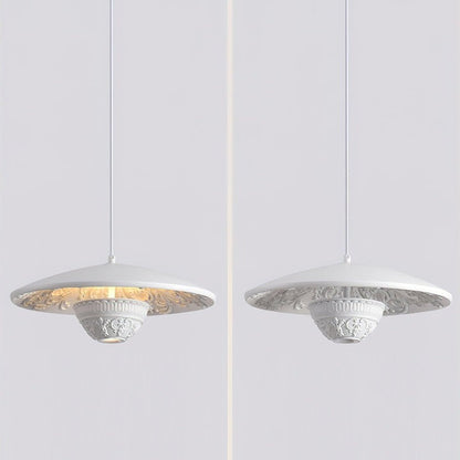 Sleek Flying Saucer Resin Pendant Light