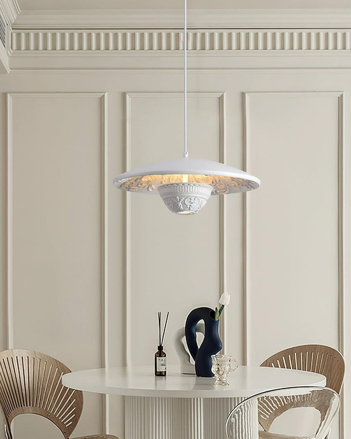 Sleek Flying Saucer Resin Pendant Light