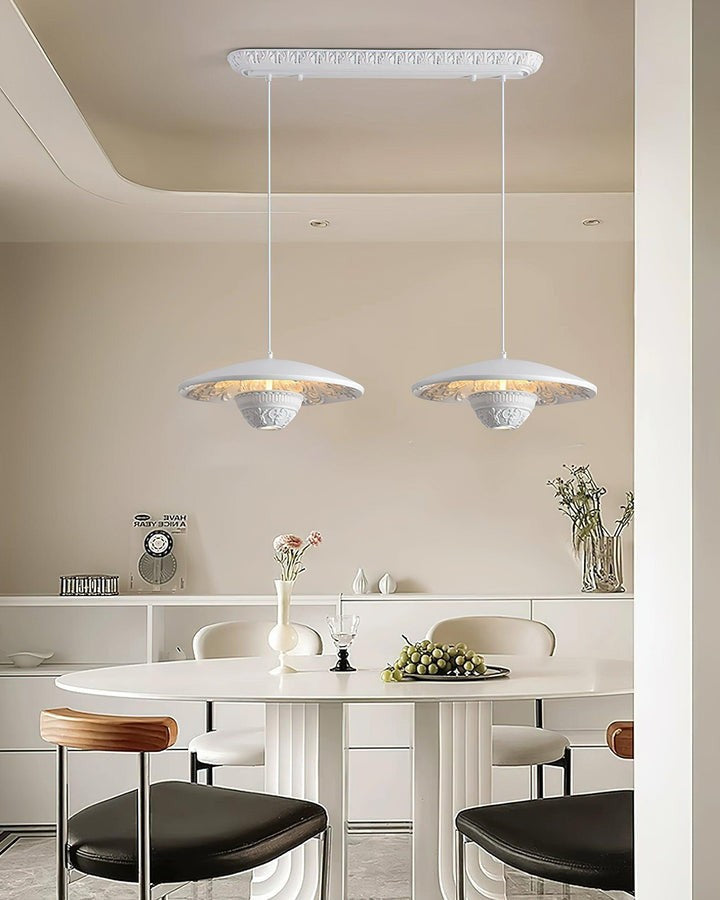 Sleek Flying Saucer Resin Pendant Light