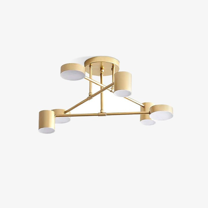 Sleek Gold Sputnik LED Flush Ceiling Light