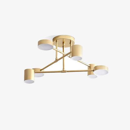 Sleek Gold Sputnik LED Flush Ceiling Light