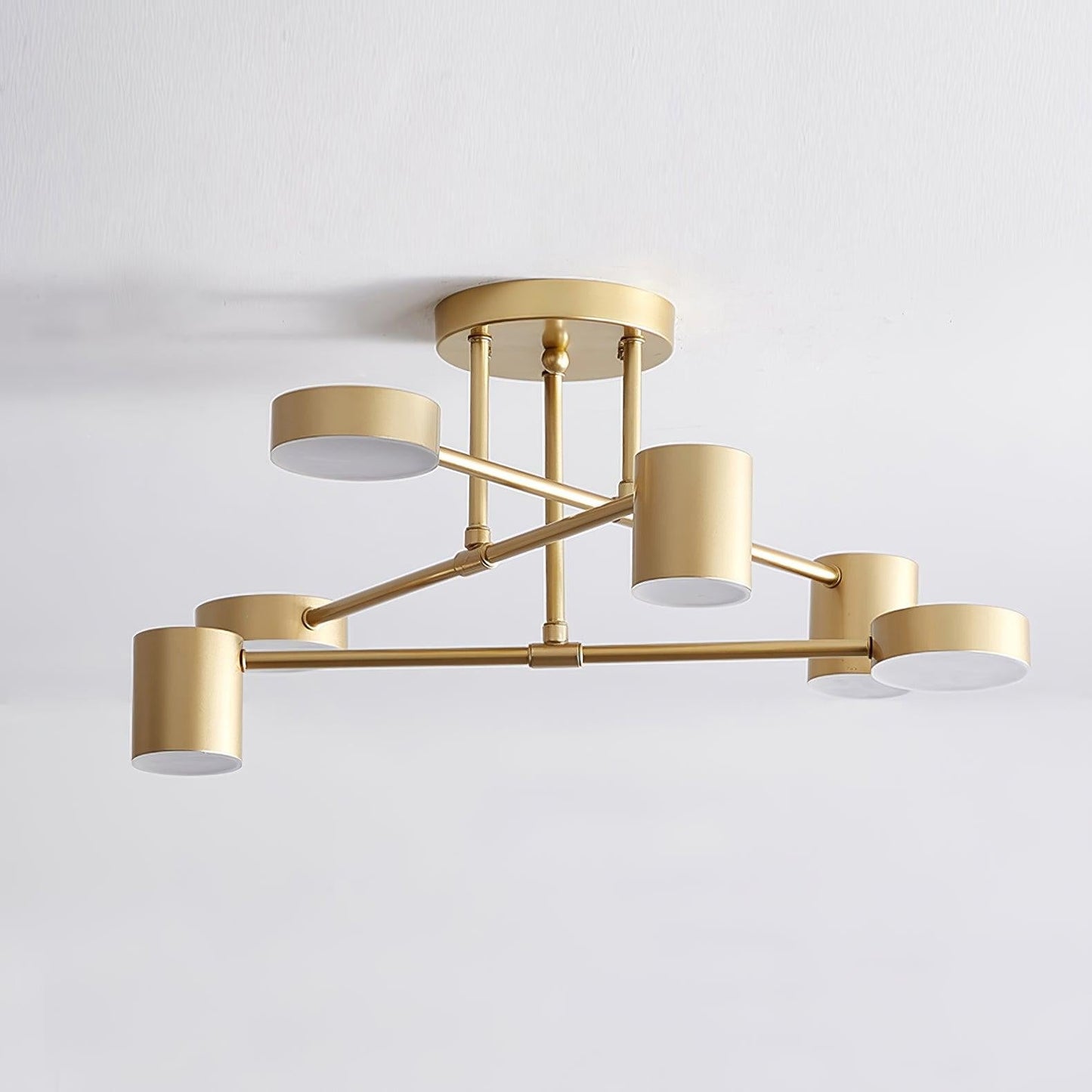 Sleek Gold Sputnik LED Flush Ceiling Light