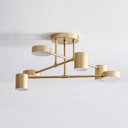 Sleek Gold Sputnik LED Flush Ceiling Light