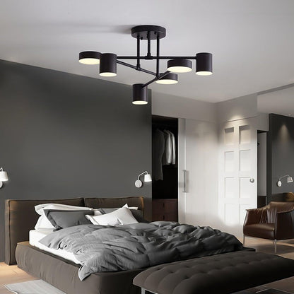 Sleek Gold Sputnik LED Flush Ceiling Light