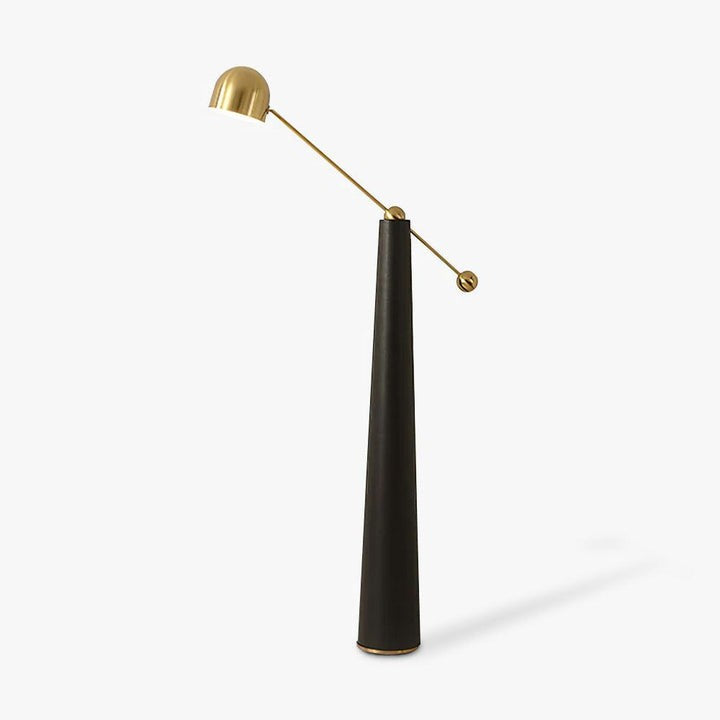Sleek LED Floor Lamp with Leather Accents