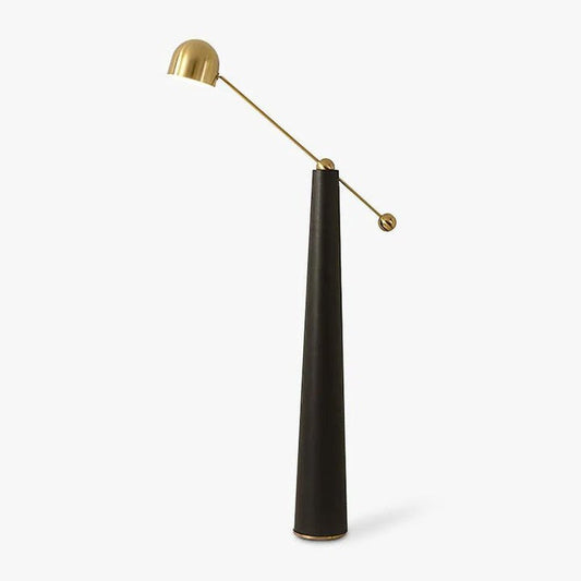 Sleek LED Floor Lamp with Leather Accents