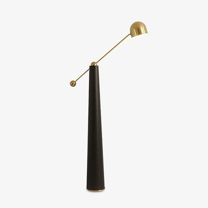 Sleek LED Floor Lamp with Leather Accents