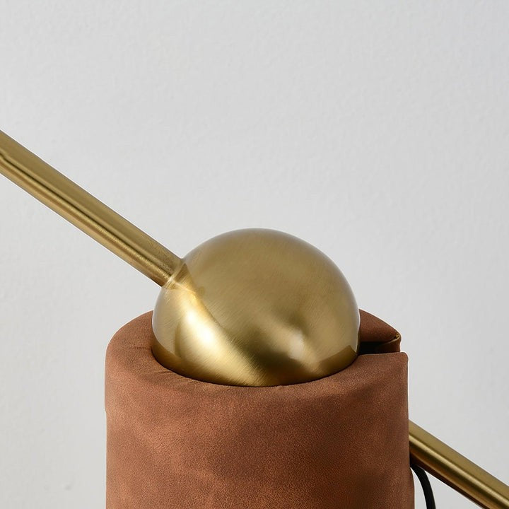 Sleek LED Floor Lamp with Leather Accents