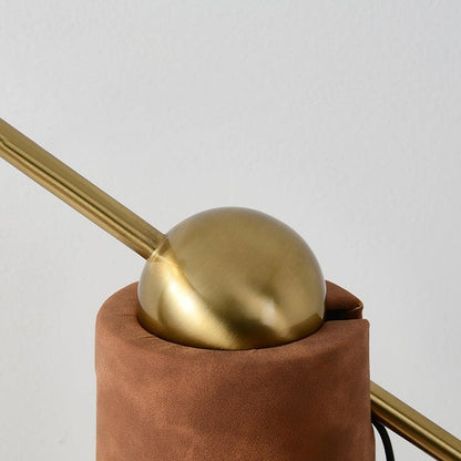 Sleek LED Floor Lamp with Leather Accents