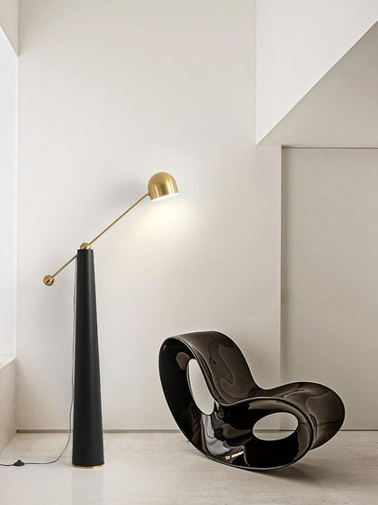 Sleek LED Floor Lamp with Leather Accents