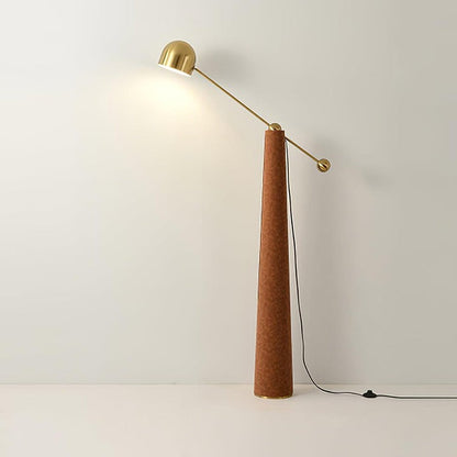 Sleek LED Floor Lamp with Leather Accents