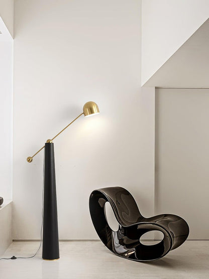 Sleek LED Floor Lamp with Leather Accents