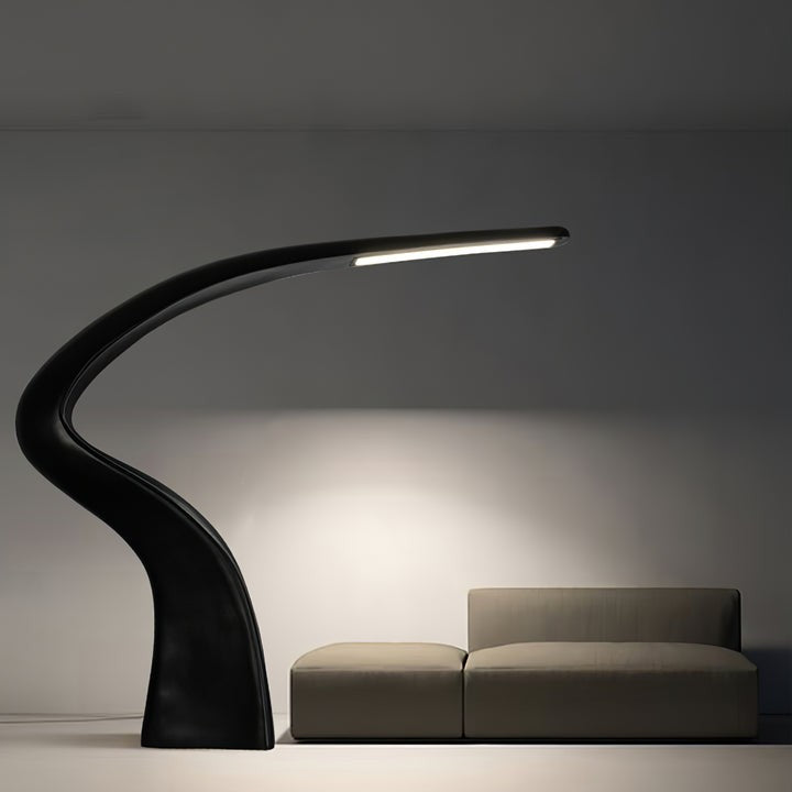 Slim Curved LED Floor Lamp for Task Lighting