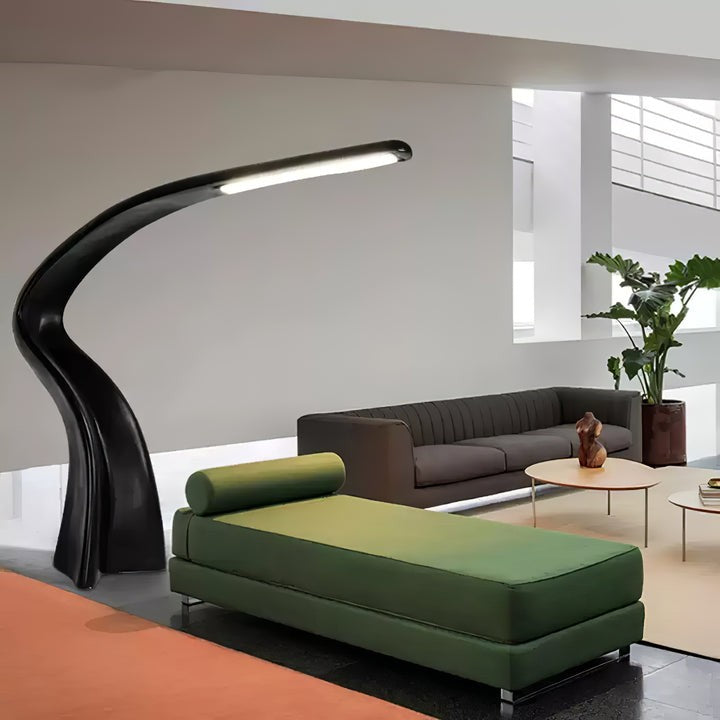 Slim Curved LED Floor Lamp for Task Lighting