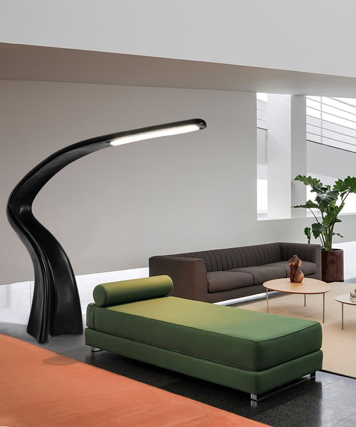Slim Curved LED Floor Lamp for Task Lighting