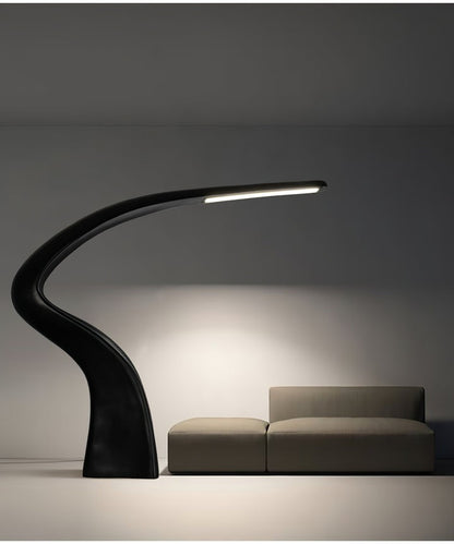 Slim Curved LED Floor Lamp for Task Lighting