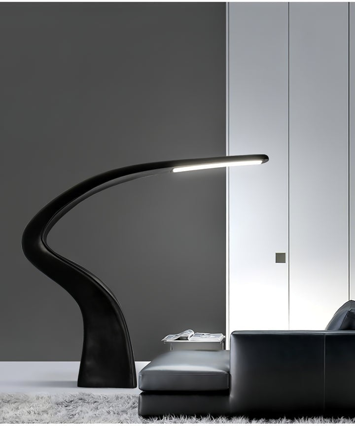 Slim Curved LED Floor Lamp for Task Lighting