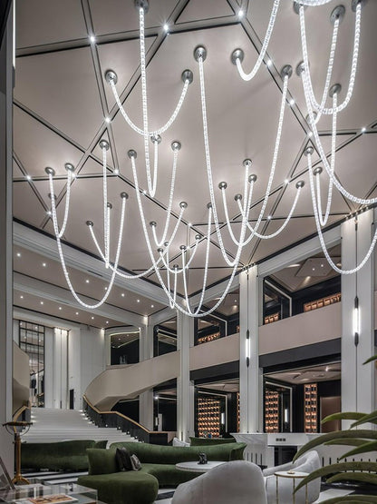 Snake-Inspired LED Chandelier – 81-Light Modern Fixture