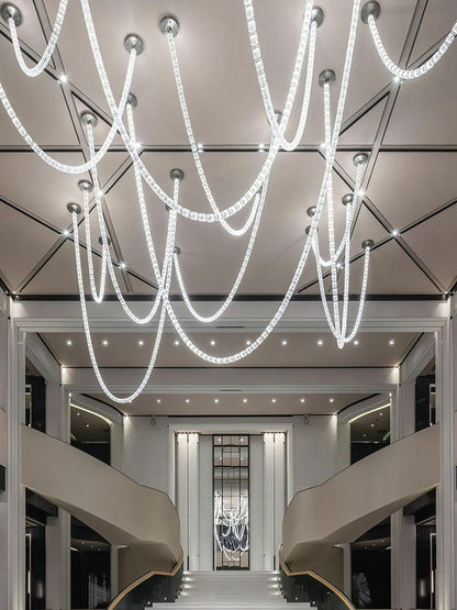 Snake-Inspired LED Chandelier – 81-Light Modern Fixture