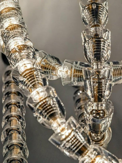 Snake-Inspired LED Chandelier – 81-Light Modern Fixture