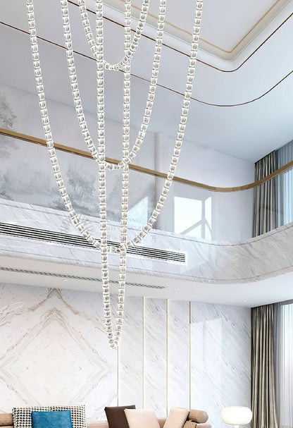 Snake-Inspired LED Chandelier – 81-Light Modern Fixture