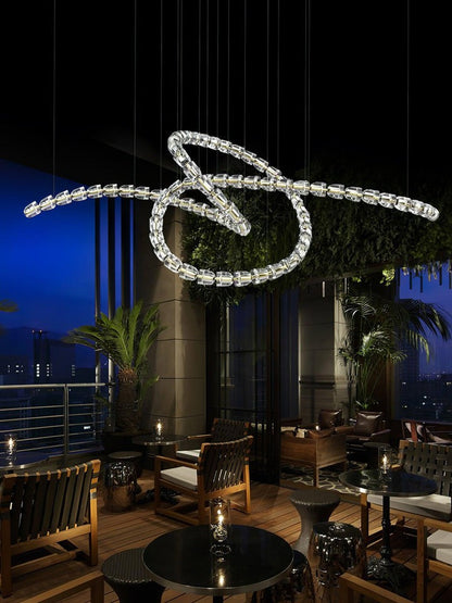 Snake-Inspired LED Chandelier – 81-Light Modern Fixture