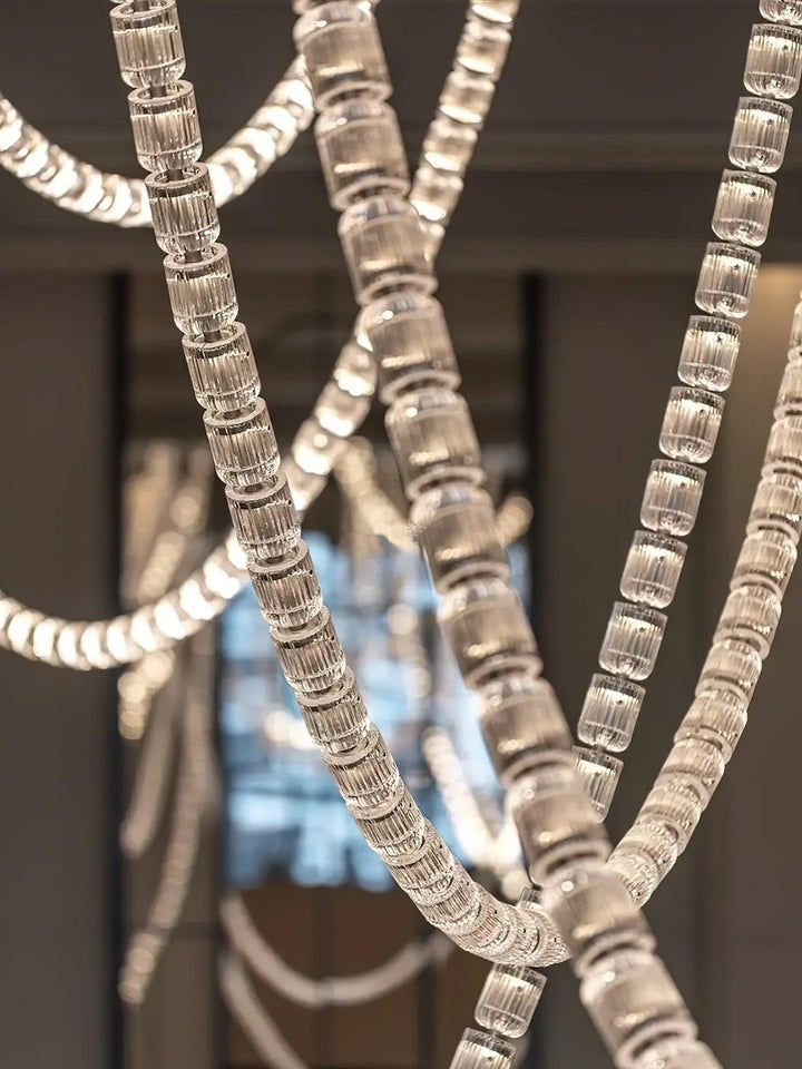 Snake-Inspired LED Chandelier – 81-Light Modern Fixture