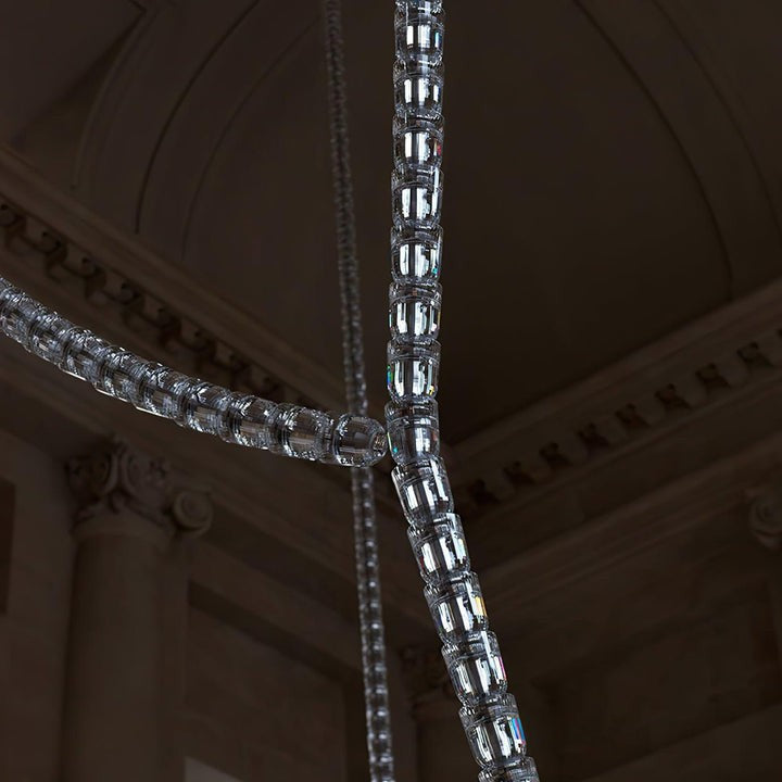 Snake-Inspired LED Chandelier – 81-Light Modern Fixture