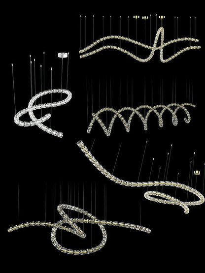 Snake-Inspired LED Chandelier – 81-Light Modern Fixture