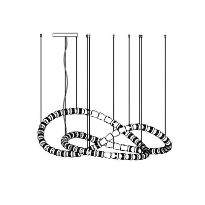 Snake-Inspired LED Chandelier – 81-Light Modern Fixture
