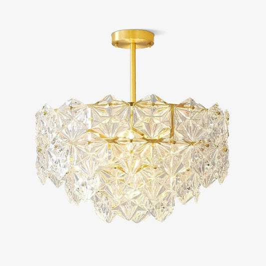 Snowflake-Inspired Glass Ceiling Chandelier