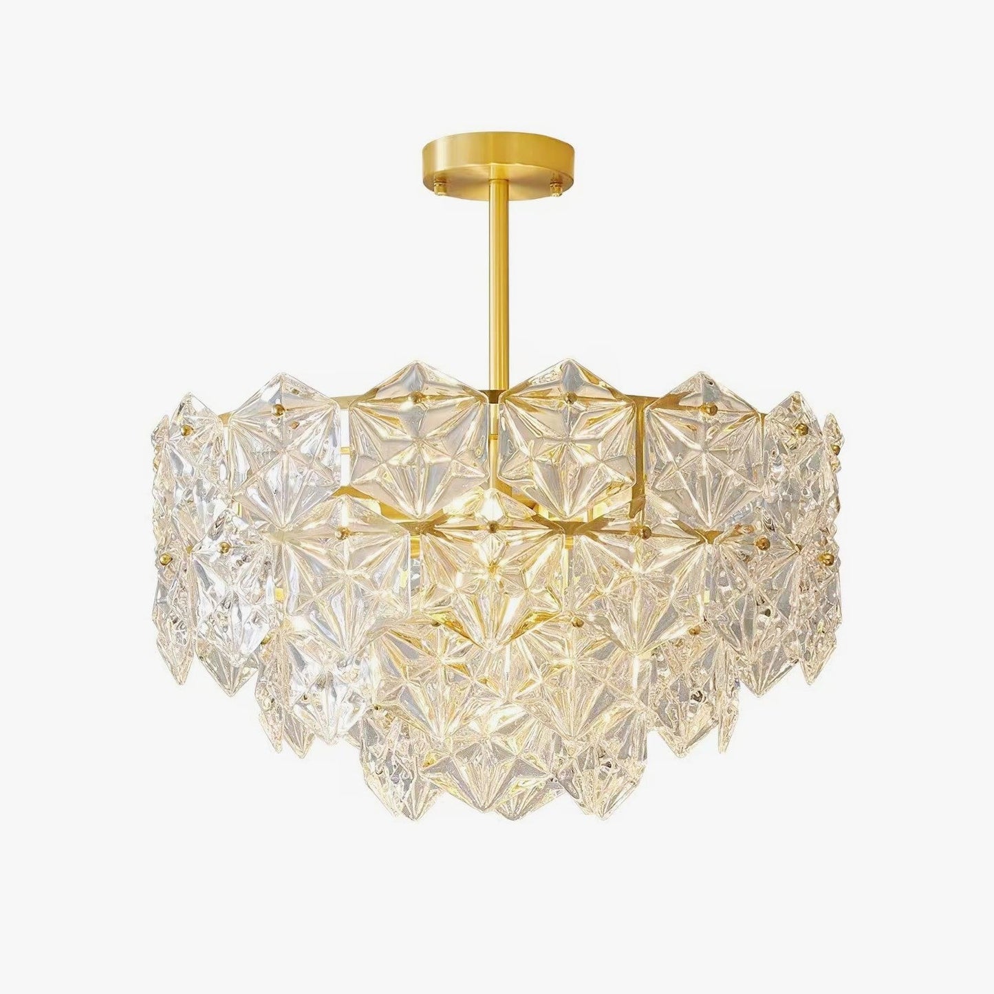 Snowflake-Inspired Glass Ceiling Chandelier