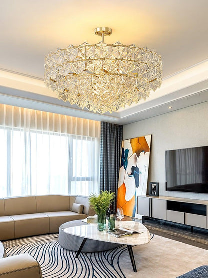 Snowflake-Inspired Glass Ceiling Chandelier