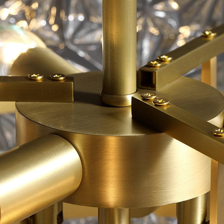 Snowflake-Inspired Glass Ceiling Chandelier