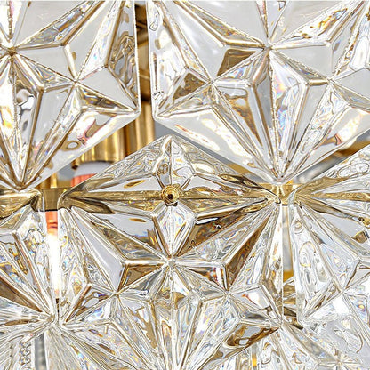 Snowflake-Inspired Glass Ceiling Chandelier