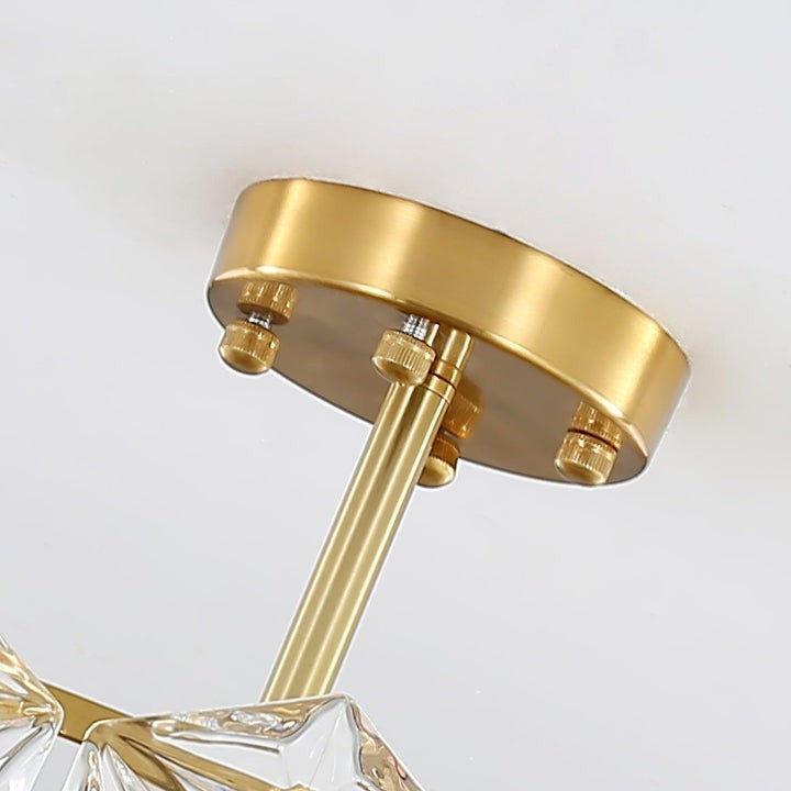 Snowflake-Inspired Glass Ceiling Chandelier