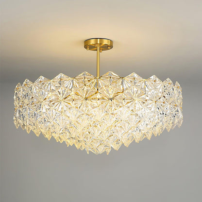 Snowflake-Inspired Glass Ceiling Chandelier